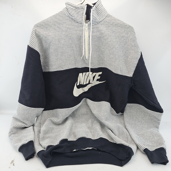 Nike Other - Vintage Nike Black and White Striped Half-Zip Sweatshirt